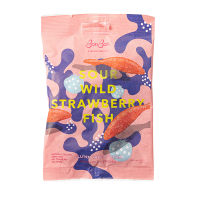 Candy: Bon Bon - Sour Wild Strawberry Fish (150g)