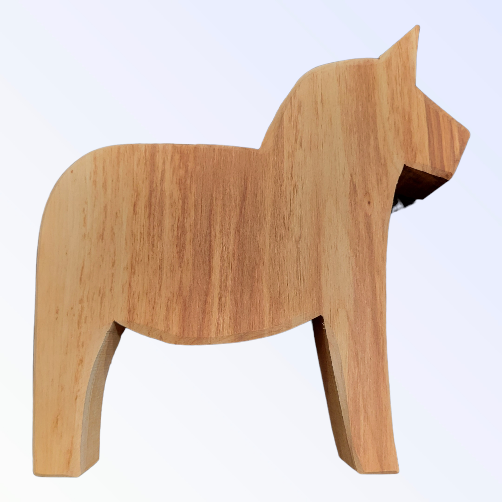 The 8” Dala Horse Tea Light Candle Holder, with its hand-crafted design, stands elegantly on a light background, exuding timeless charm.