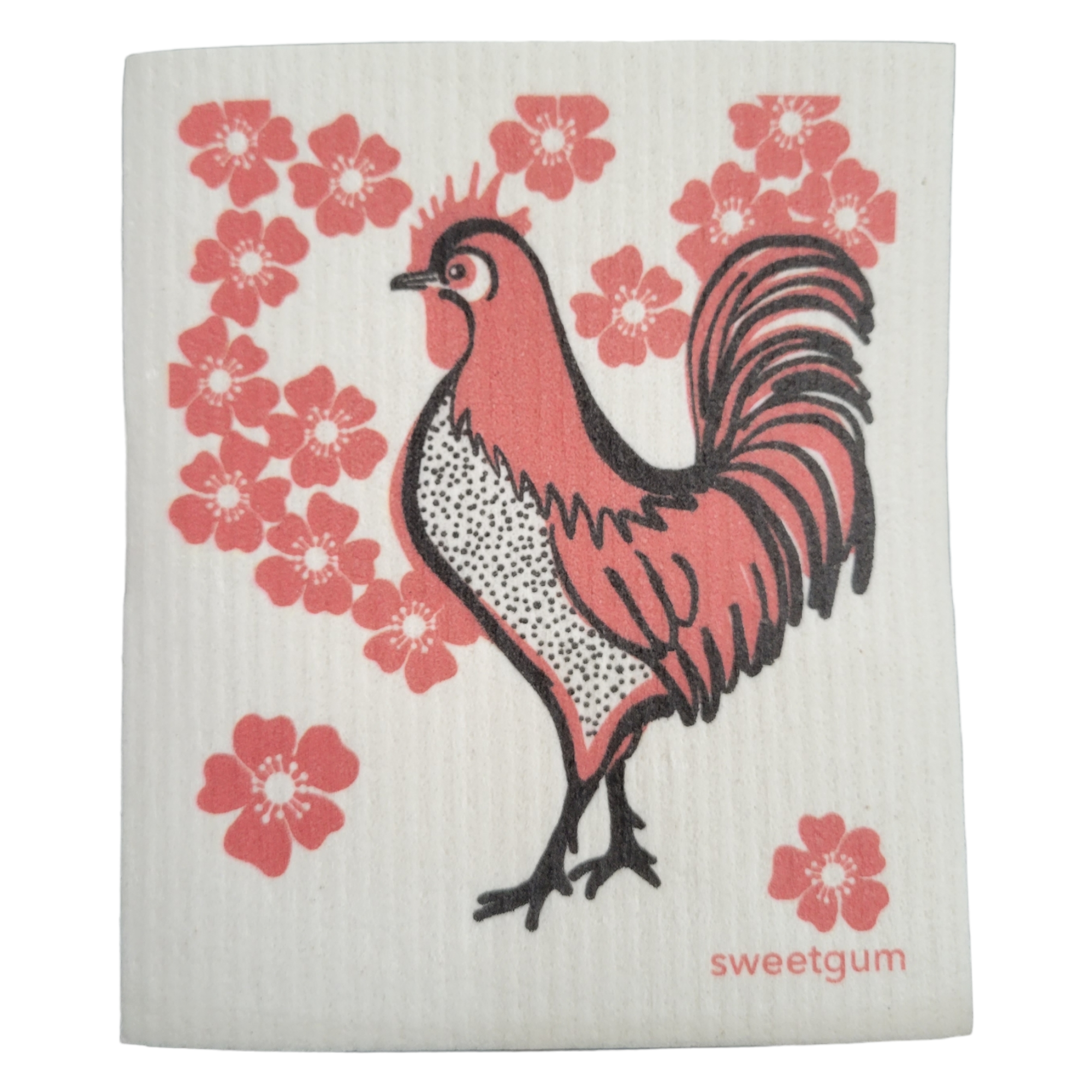 Dish Cloth: Rooster, Red