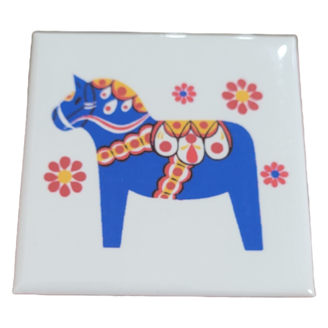 Magnet: 2" Blue Dala Horse