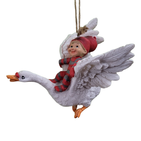Ornament: Pixie with Goose