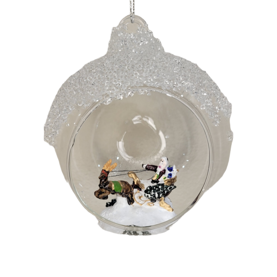 Ornament: Glass Ball with Santa