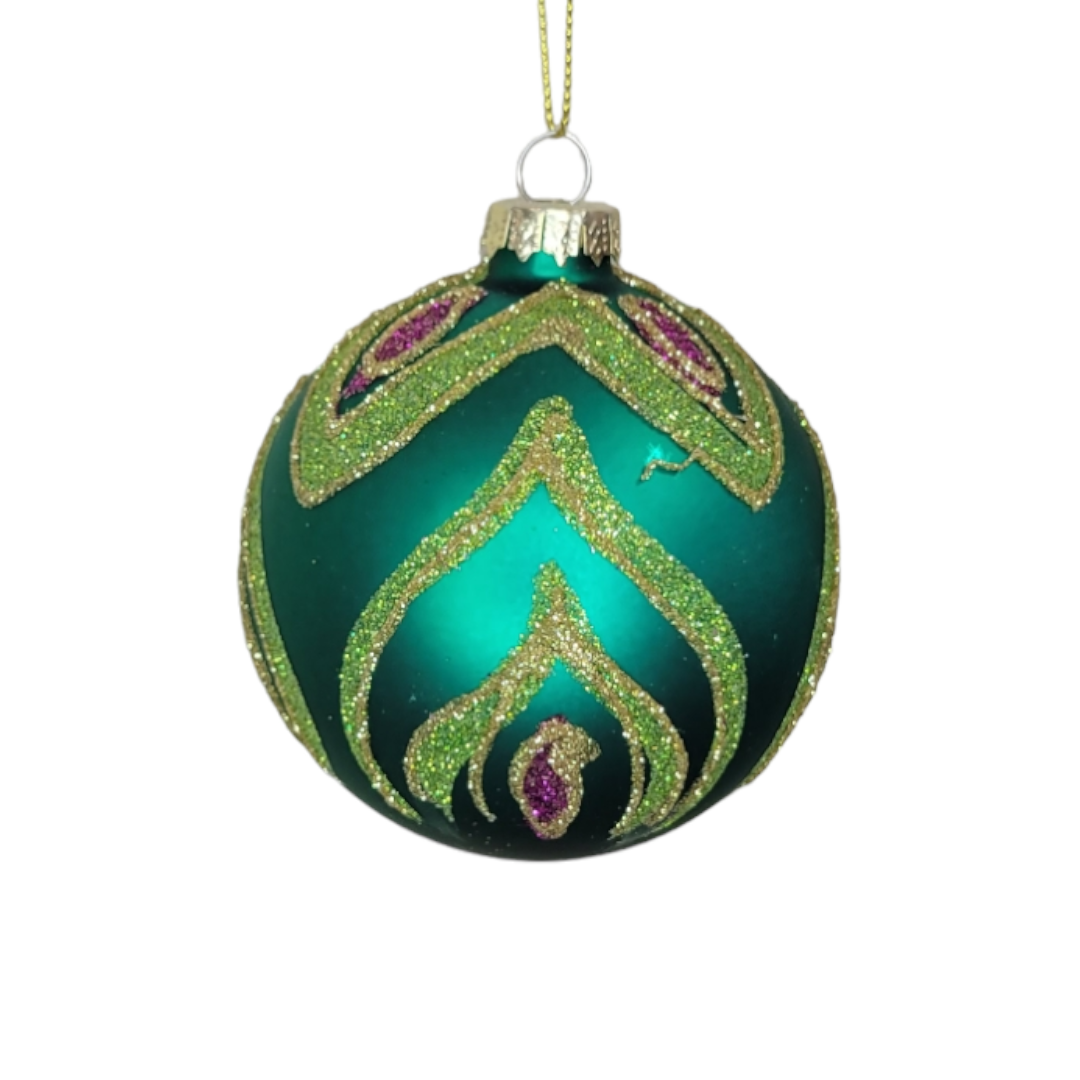 Ornament: Peacock Glass Ball