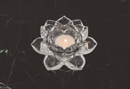 Candle Holder: Lotus Glass Tealight Holder