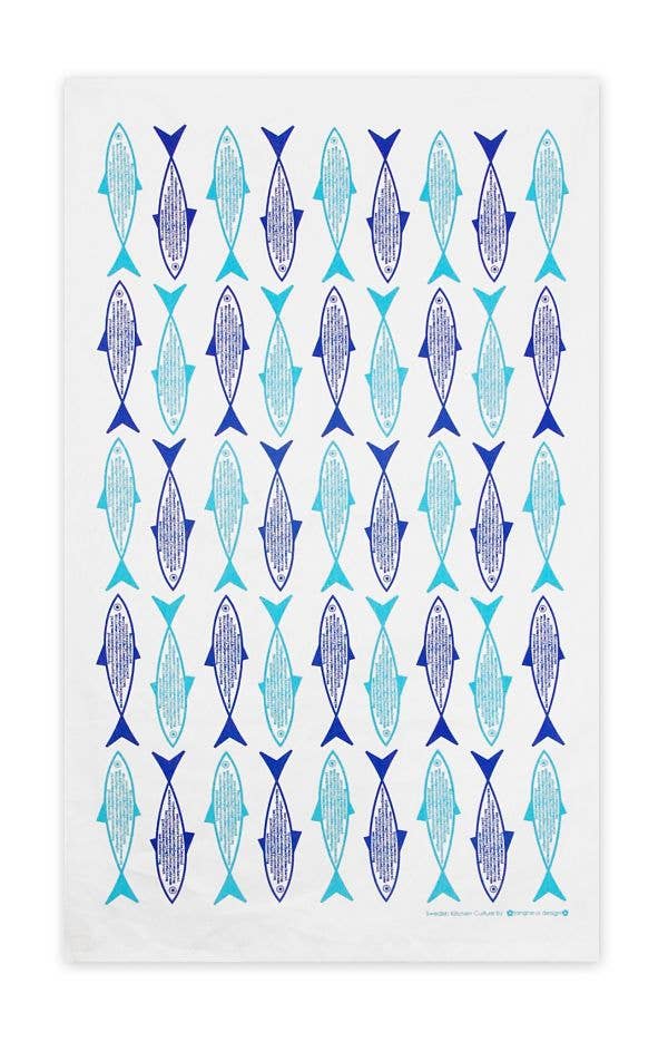 Tea Towels: Fish Blue