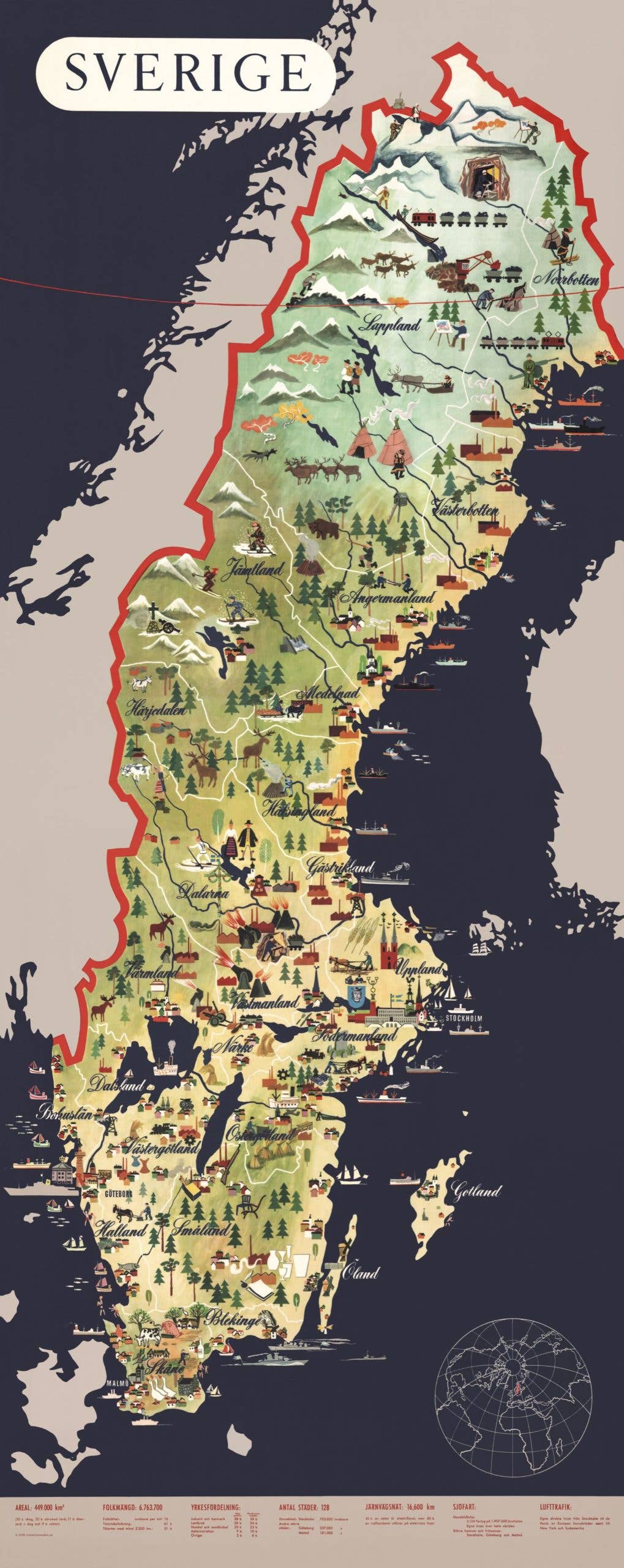 Poster: Map of Sweden