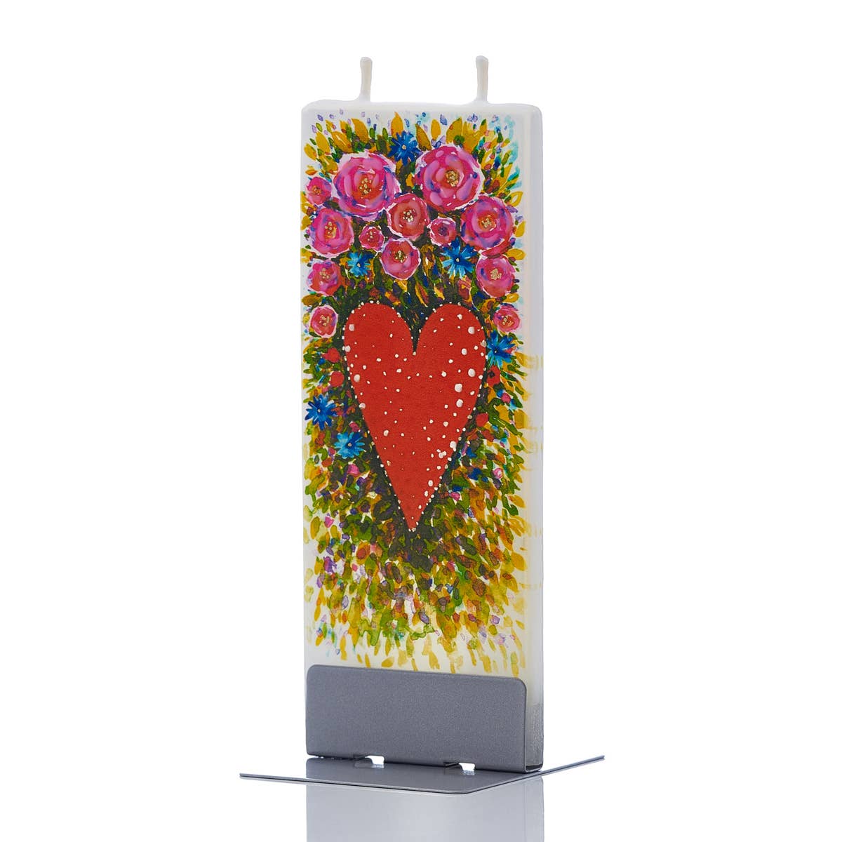 Candle: Hearts & Flowers - Flat Candle