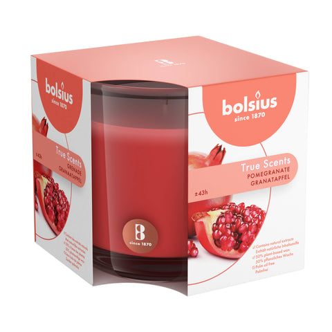 Candle: Pomegranate Scented Candle - 3.75 x 3.75 Inches - 43 Hours