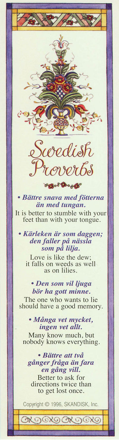Bookmark: Swedish Proverbs (Blue)