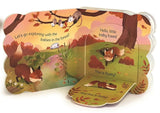 The Babies in the Forest First Lift-a-Flap board book includes pages of illustrated forest animals and features Rusty and Ruby, two curious fox cubs. Text invites kids with Lets go exploring with the babies in the forest!.