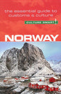 The cover of "Norway: The Essential Guide to Customs & Culture" by Culture Smart! beautifully captures Norwegian customs with its depiction of red houses set against a snow-covered mountain.